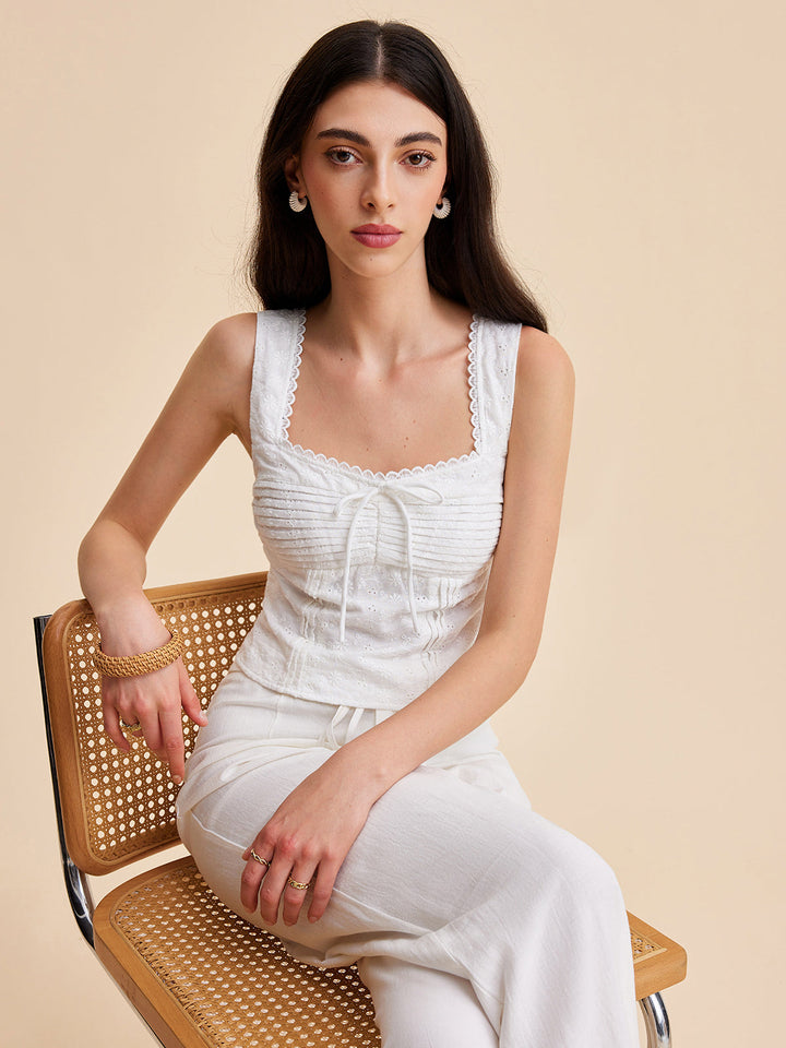 Pliseli Pamuklu Fermuarlı Atlet