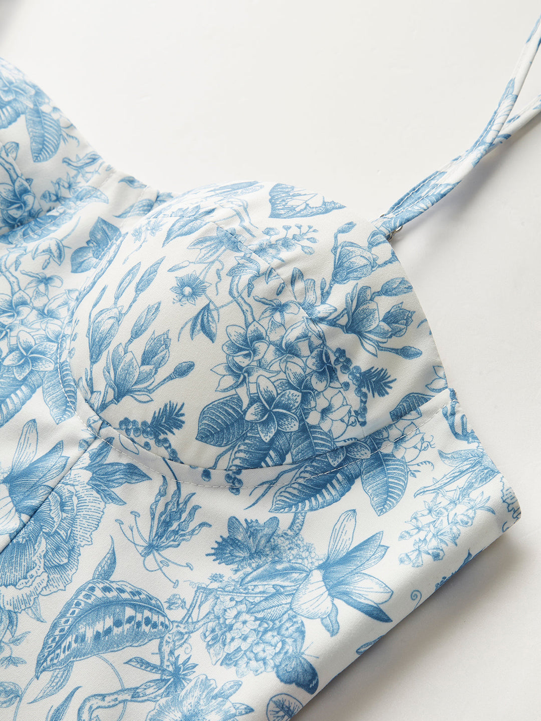 Çiçek Desenli Korse Kısa Üst