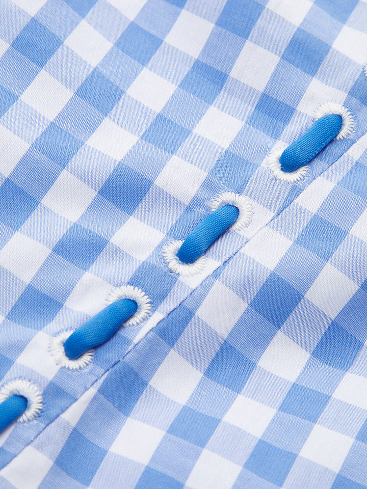 Bağcıklı Dama Tahtası Korse Elbise