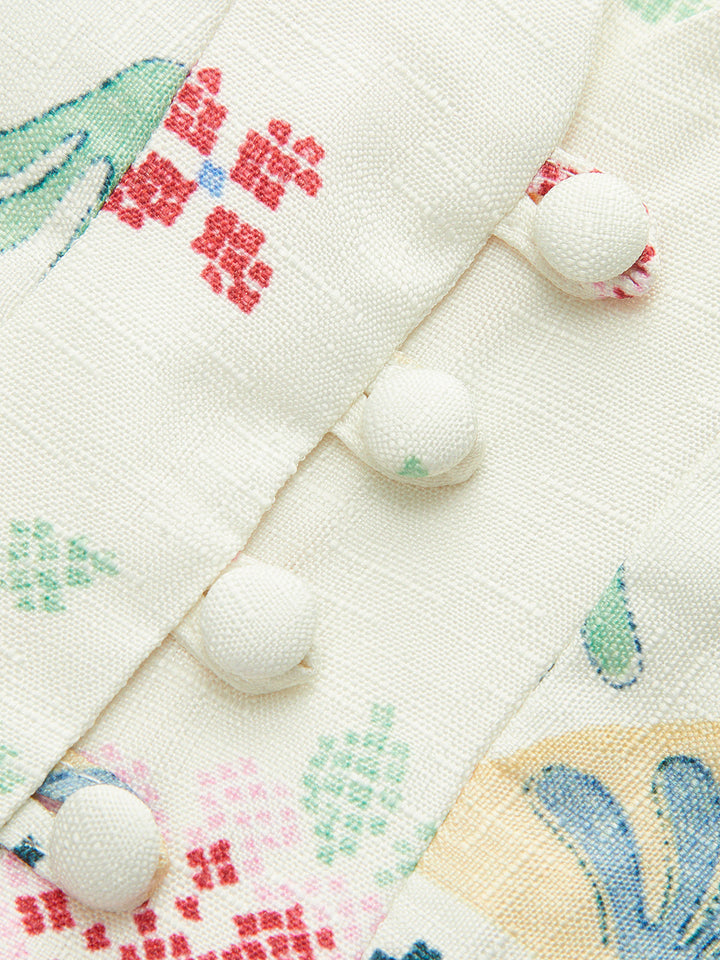 Şık Çiçek Desenli Nakışlı Yelek