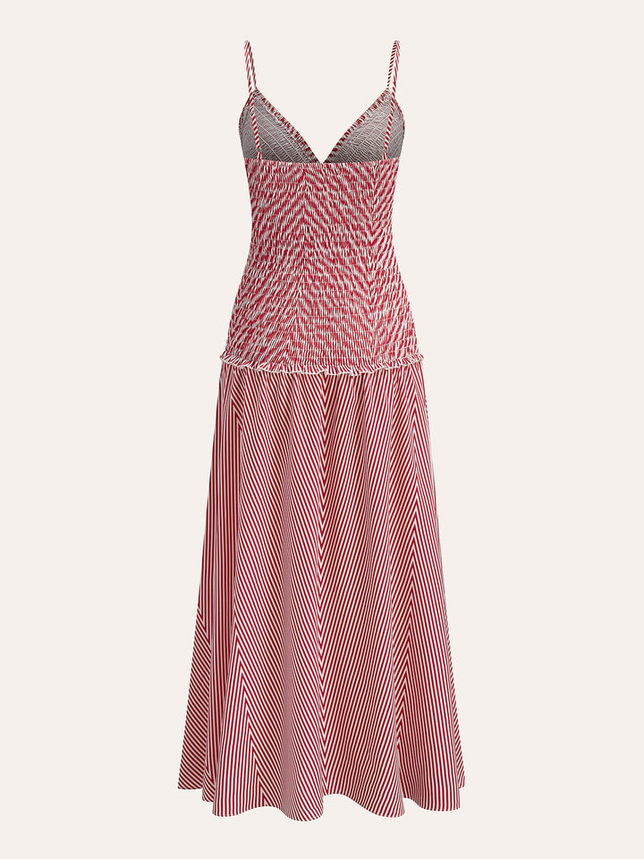 Büzgülü V Yaka Kolsuz Pileli Elbise