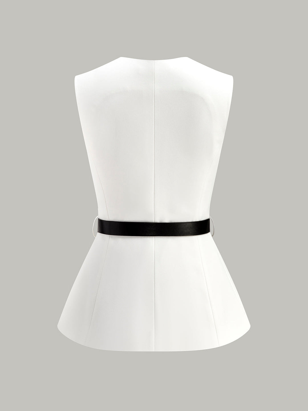 Düğme Detaylı Cepli Kemerli Üst