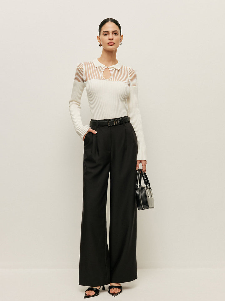 Kaburgalı Anahtar Deliği Yaka Üst