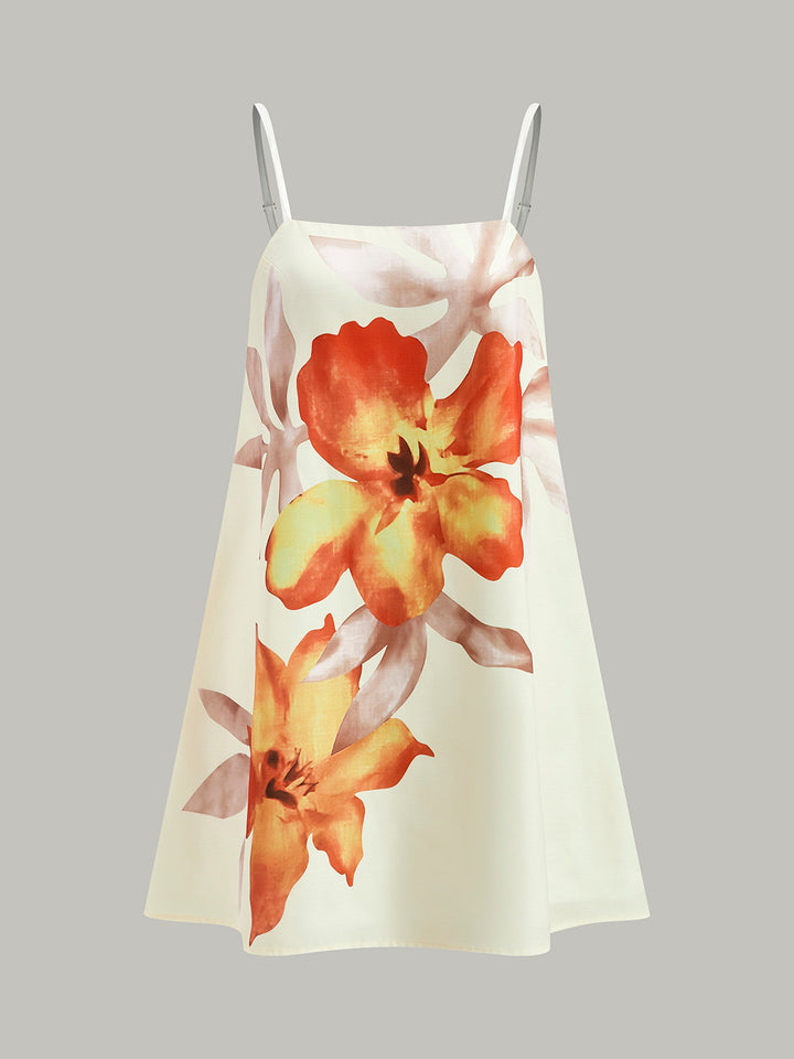 Boyalı Baskılı Büyük Boy Elbise