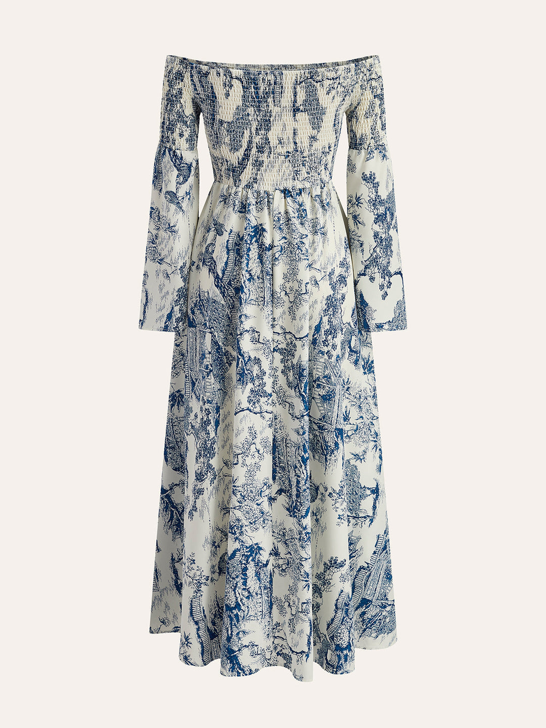 Baskılı Omuz Açık Yakalı Kolsuz Elbise