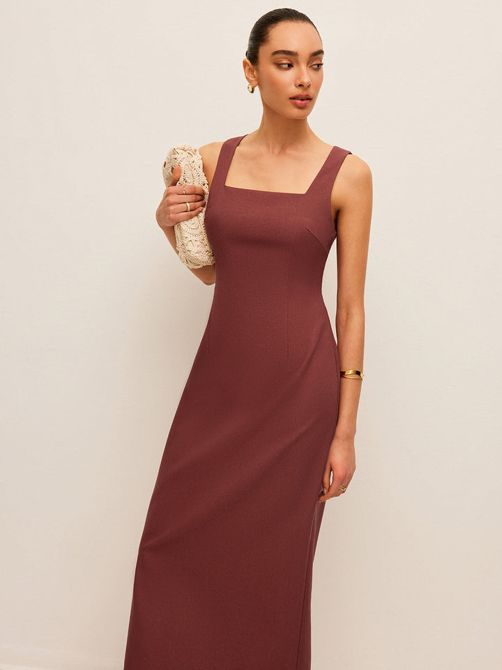 Pamuk & Keten Sırt Yırtmaçlı Elbise