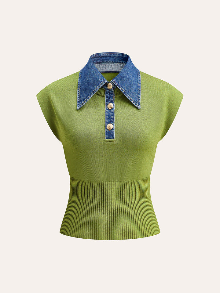 Kot Yakalı Yivli Örgü Üst