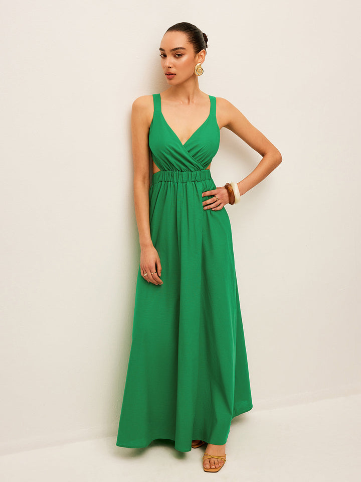 Pamuk & Keten Sırt Bağlama Detaylı Elbise