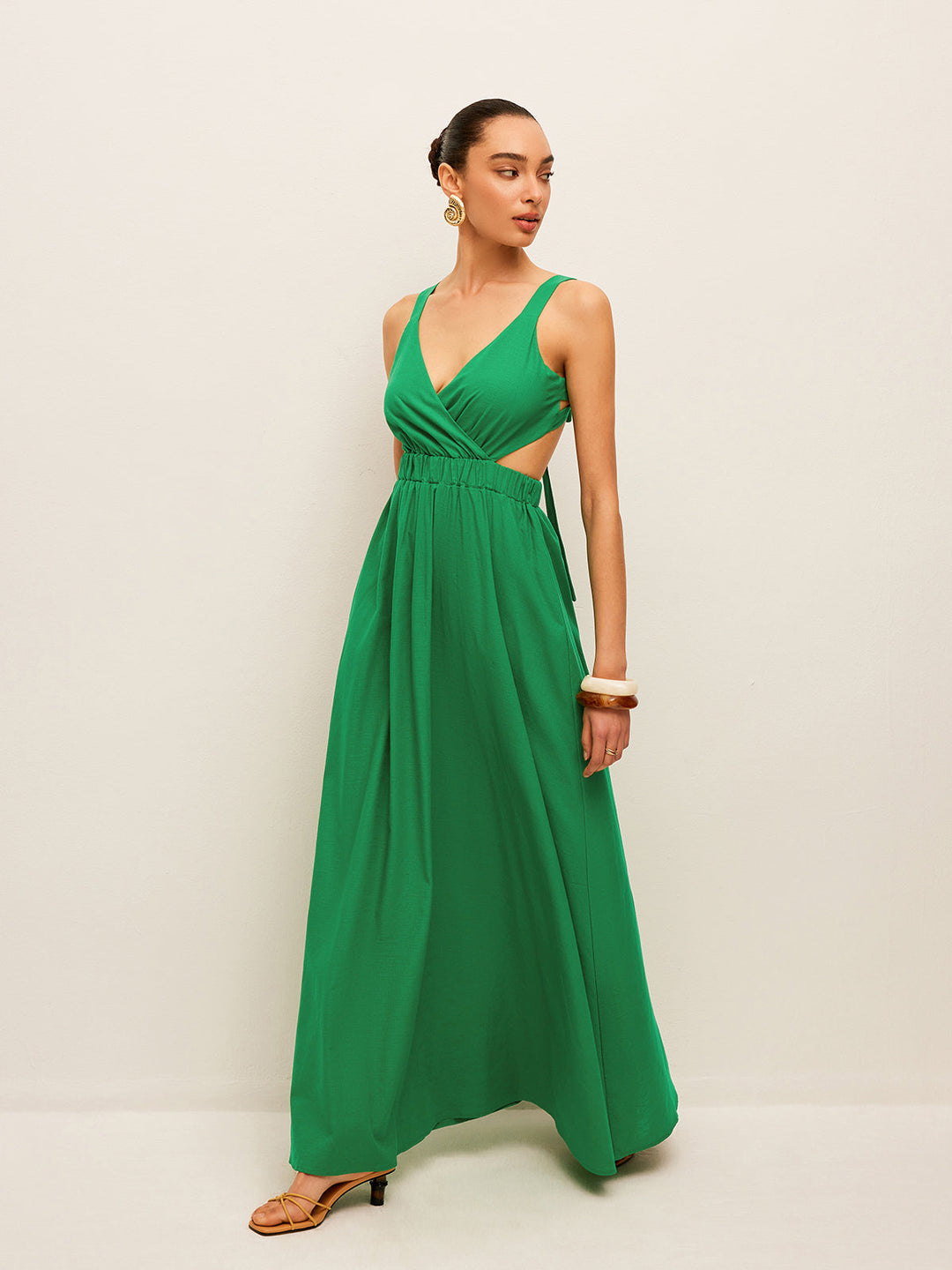 Pamuk & Keten Sırt Bağlama Detaylı Elbise