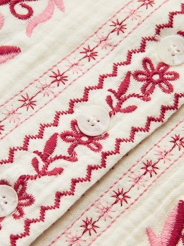 Boho Desenli Yelek Kemerli Sırt