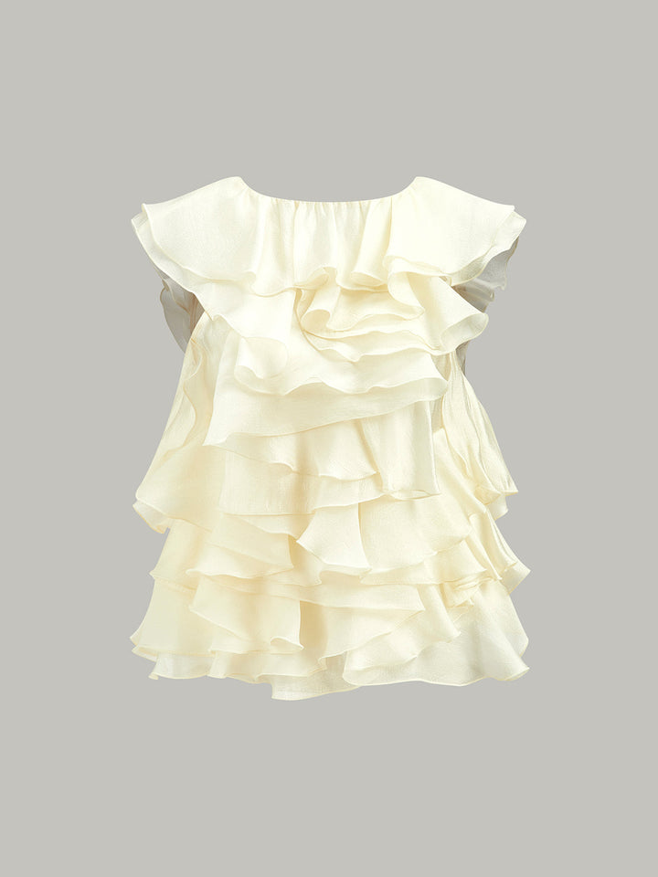 Ruffle Detay Anahtar Deliği Sırt Üstü