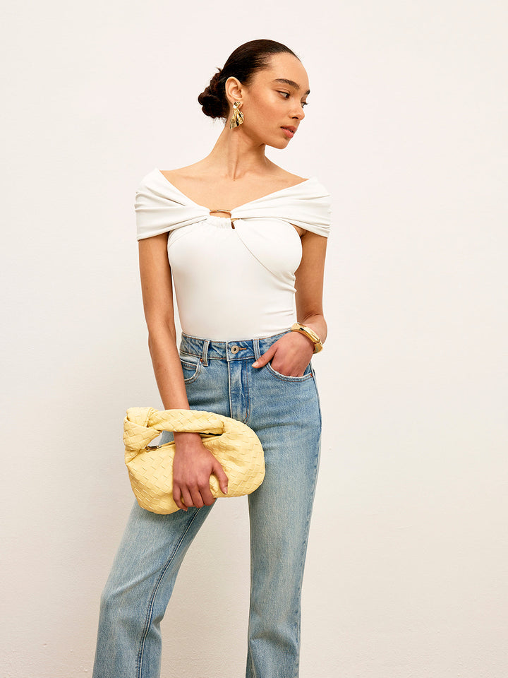 Twist Ön Metal Halka Detaylı Üst