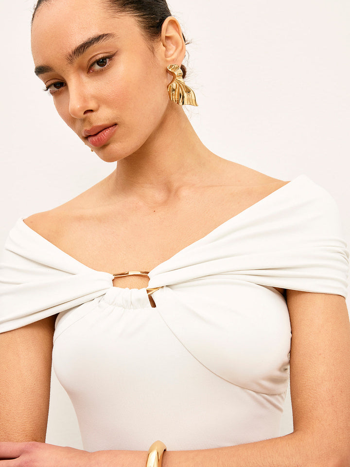 Twist Ön Metal Halka Detaylı Üst