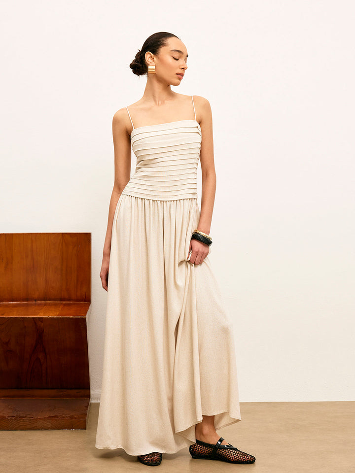 Buruşuk Bağcıklı Askılı Atlet Elbise