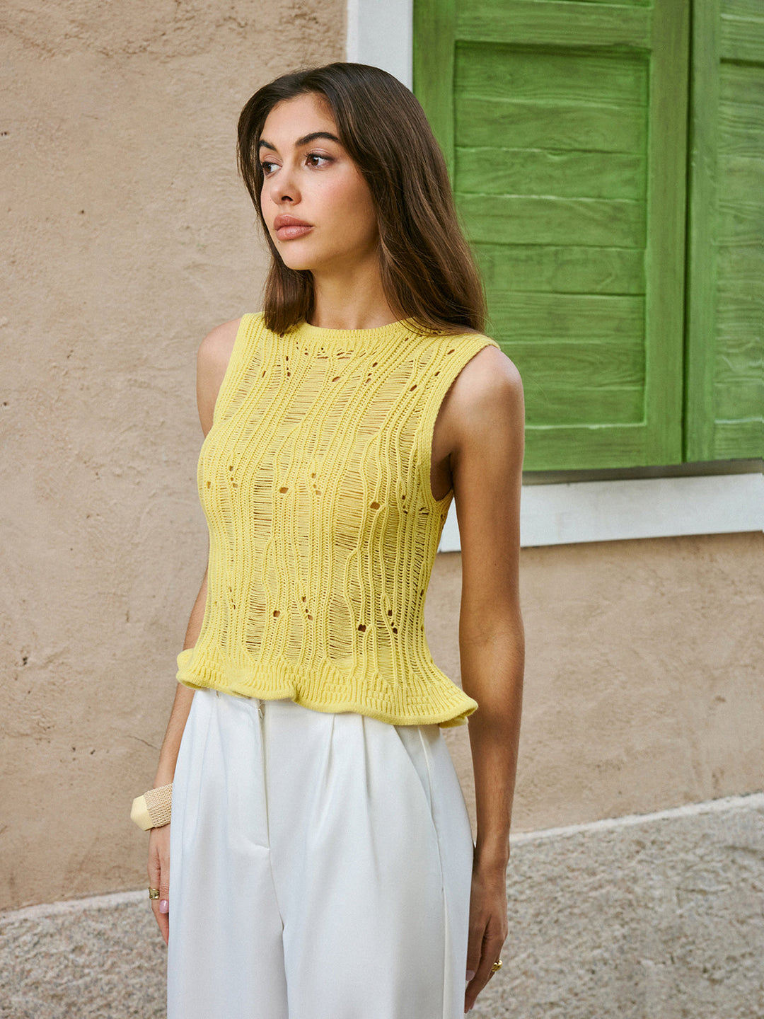 Marul Kenarlı Kazak Yelek