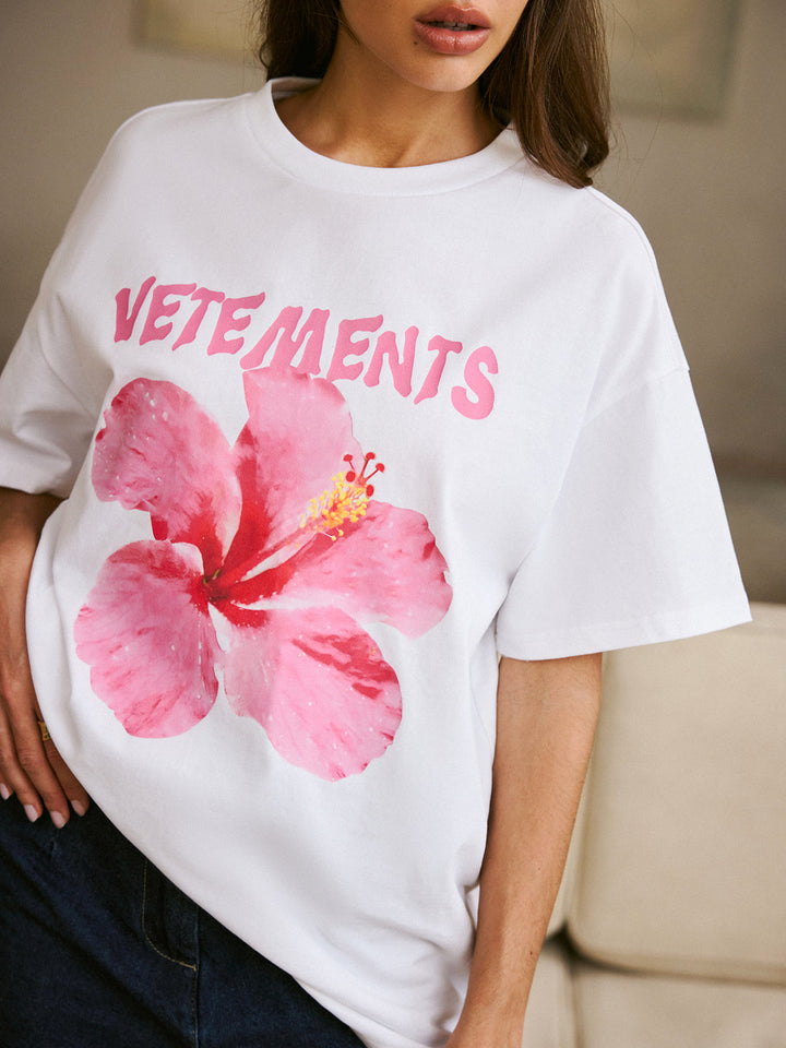 Pamuklu Yuvarlak Yaka Baskılı Tişört