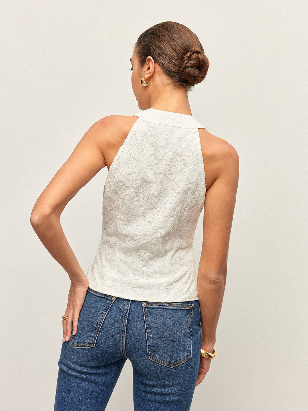 Dantel Düğme Detaylı Askılı Üst