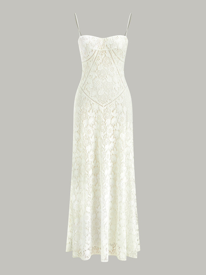 Dantelli Spagetti Askılı Elbise
