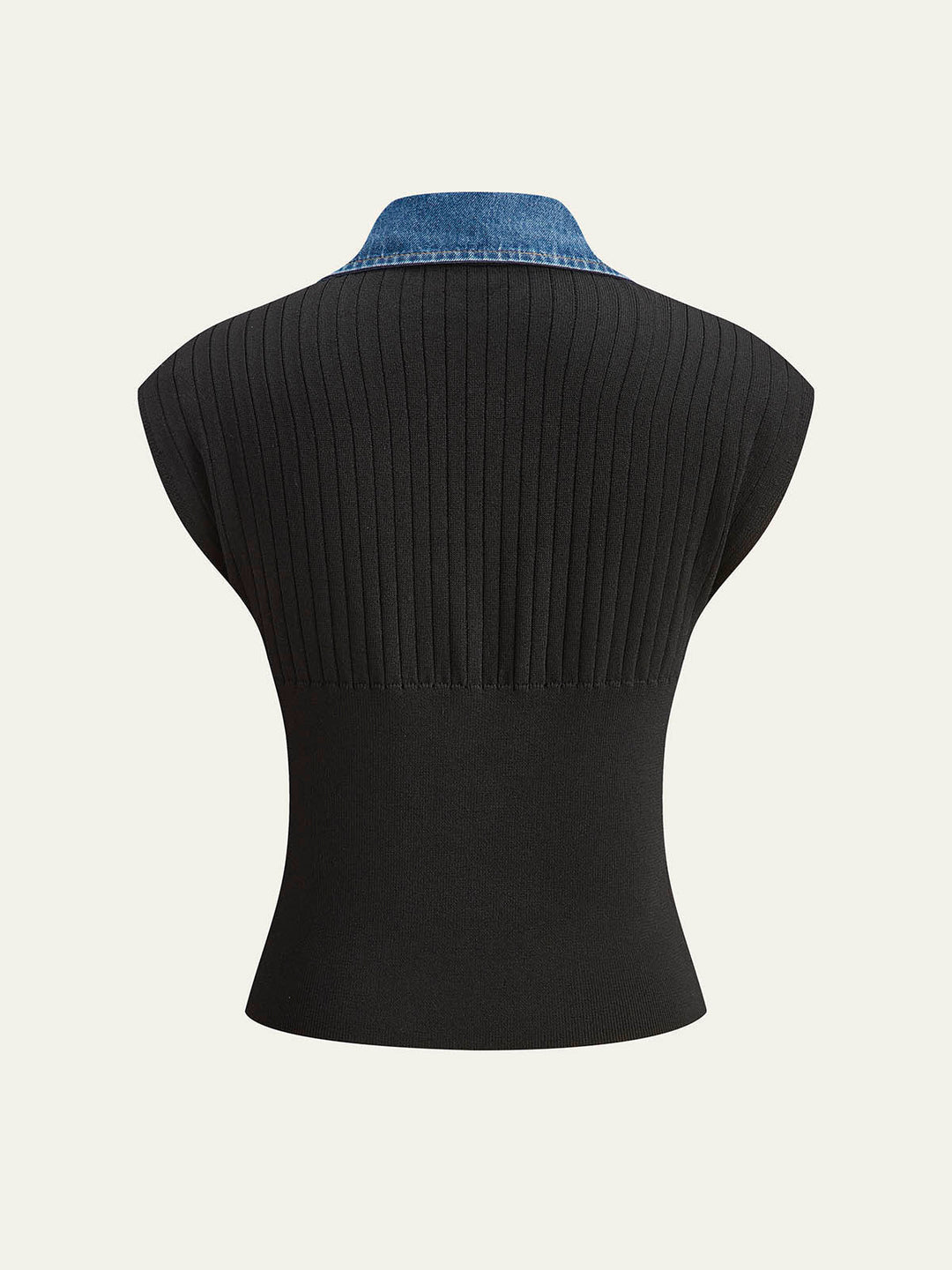 Kot Kenarlı Yivli Örgü Üst