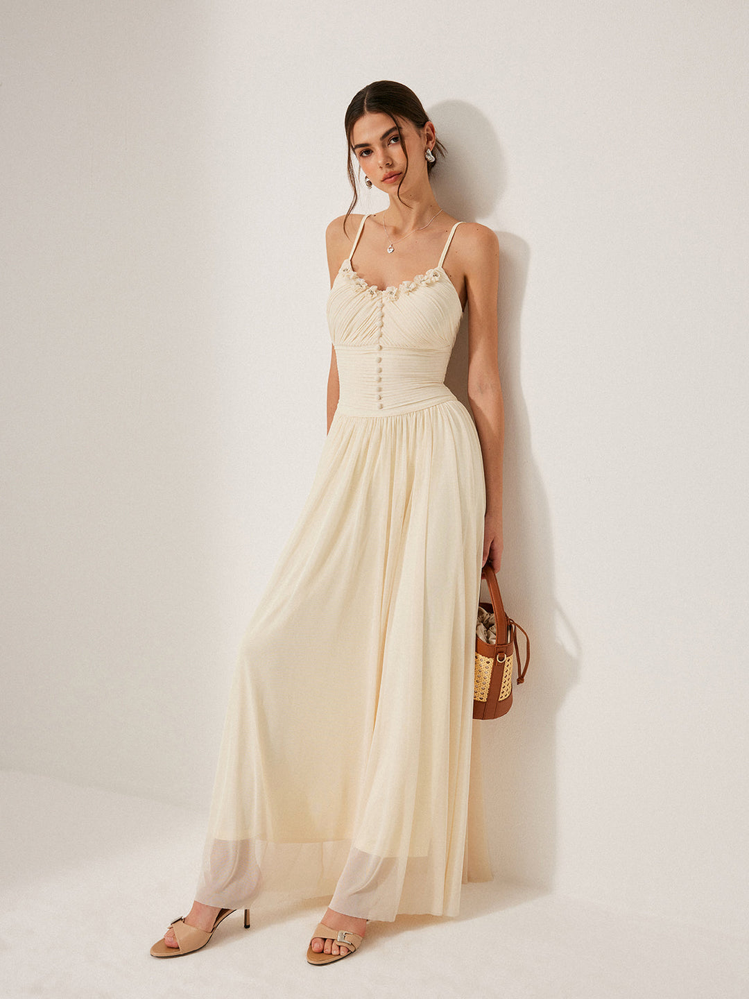 Düğme Detaylı File Panel Elbise