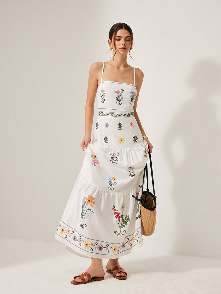 Boho Bağcıklı Sırt Askılı Elbise