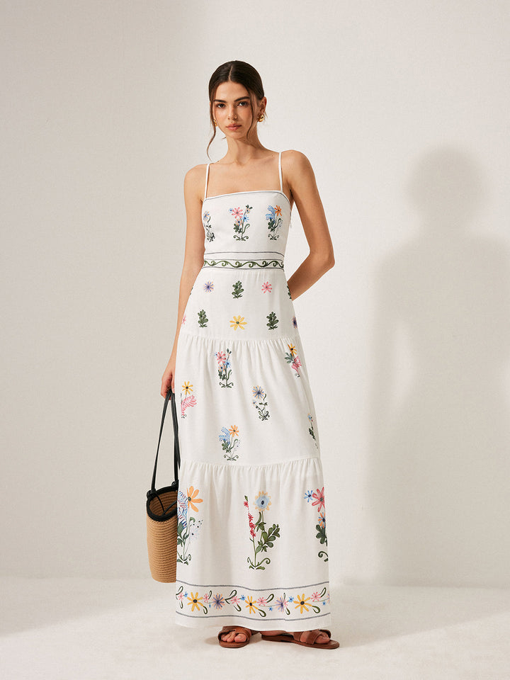 Boho Bağcıklı Sırt Askılı Elbise