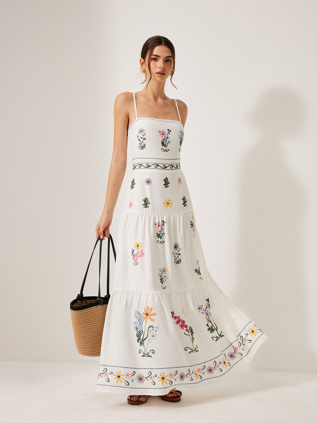 Boho Bağcıklı Sırt Askılı Elbise