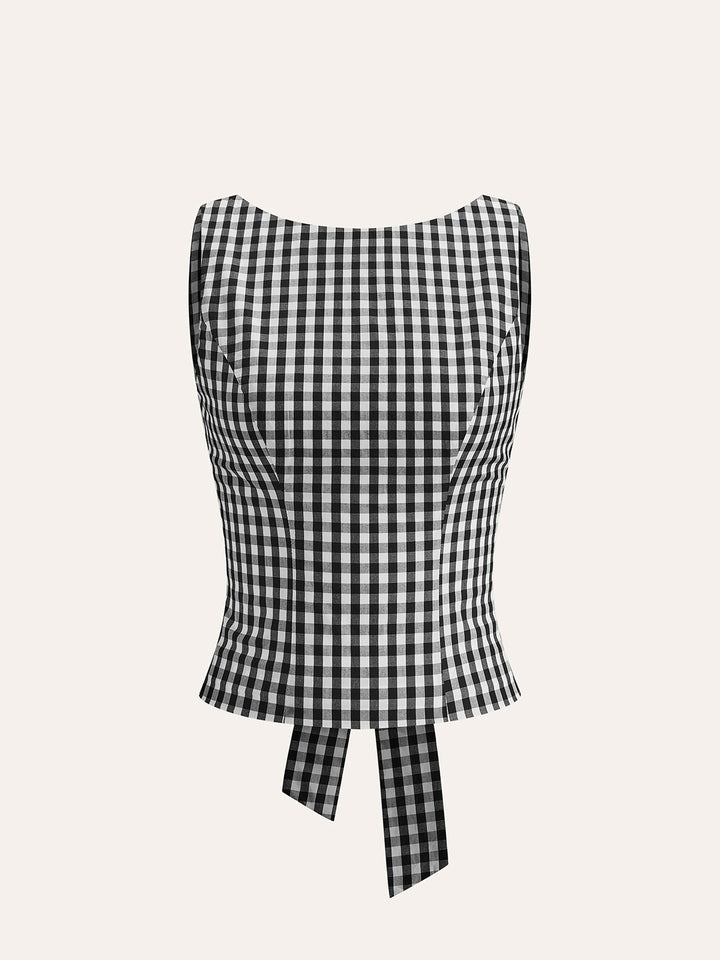 Dama Tahtası Fiyonklu Sırtlı Kırpılmış Üst