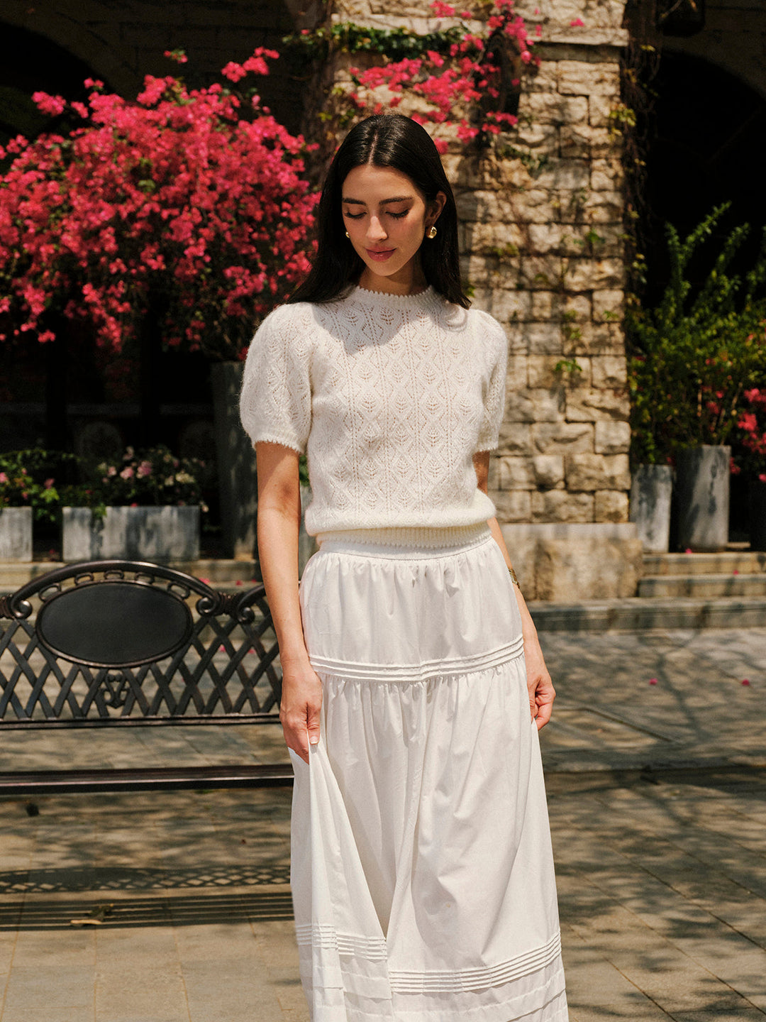 Yün Karışımlı Dokulu Örgü Üst