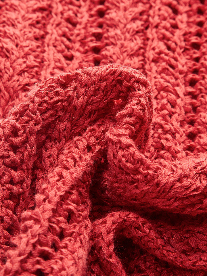 Örgü Önü Bağcıklı Kolsuz Yelek