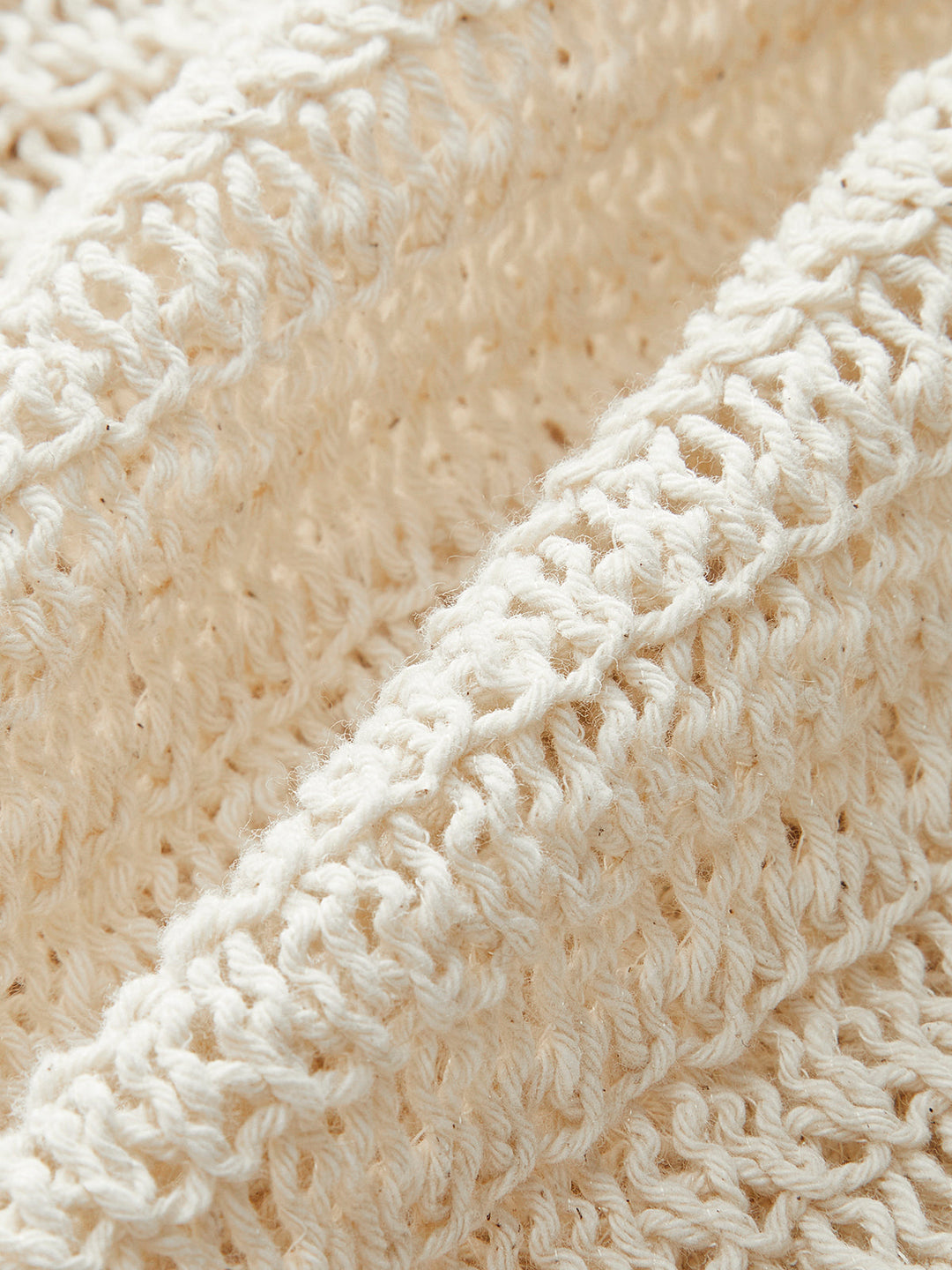 Pamuklu Tığ Örgü Düğmeli Üst