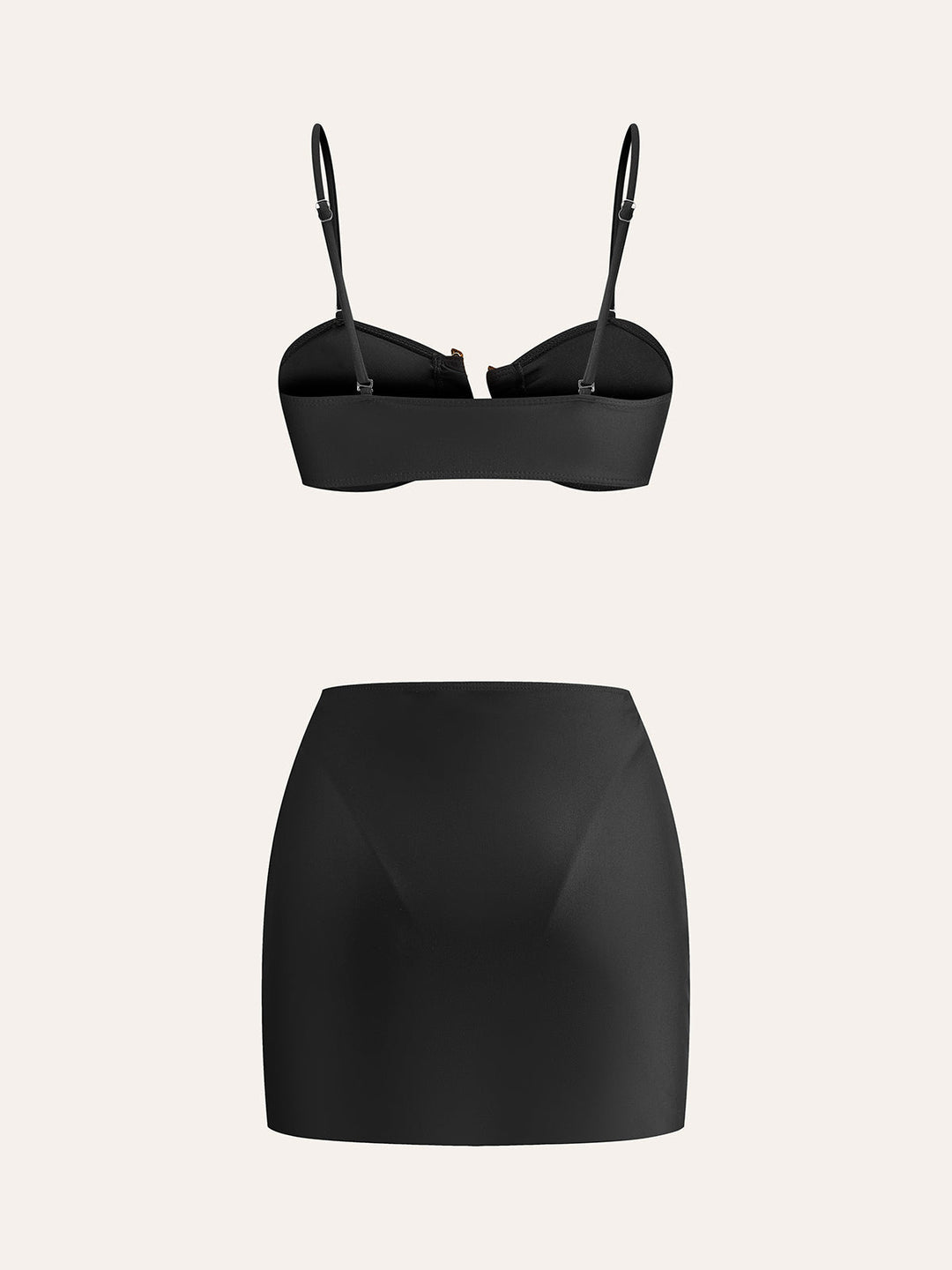 Altın Detaylı Bikini Takımı Ve Üst Etek