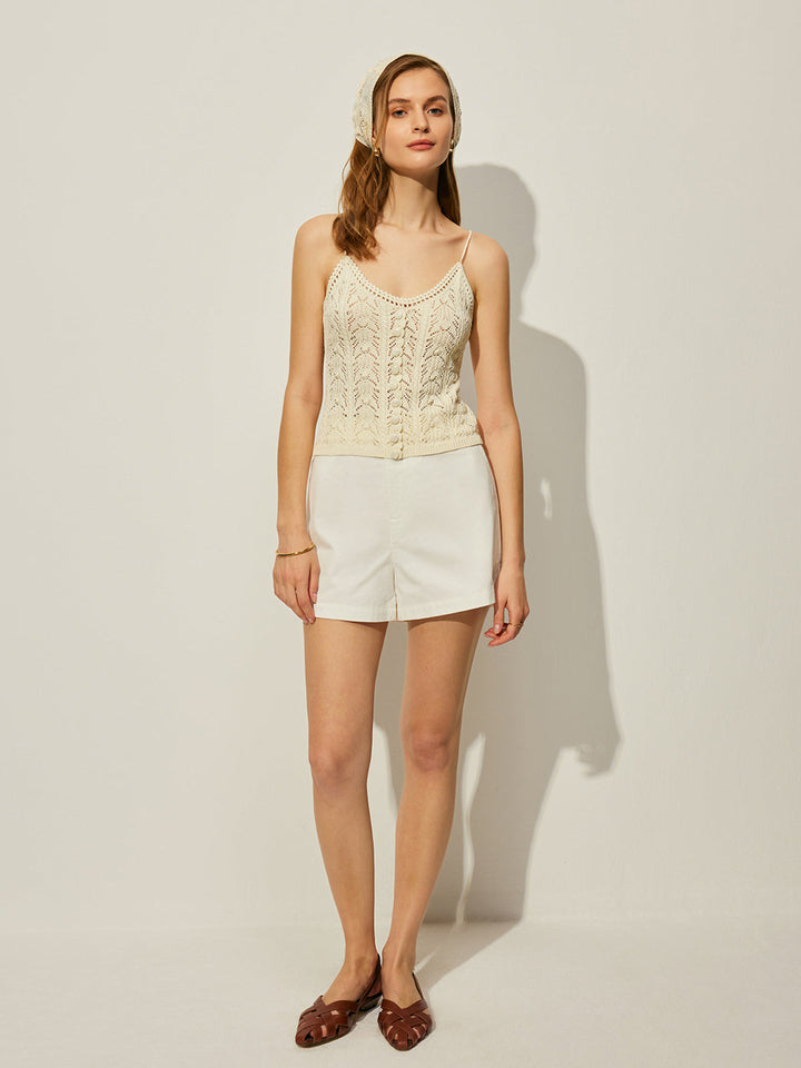 Dekor Düğmeli Tığ Örgü Yelek