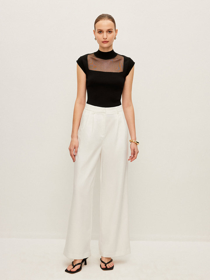 Mesh Panelli Balıkçı Yaka Üst