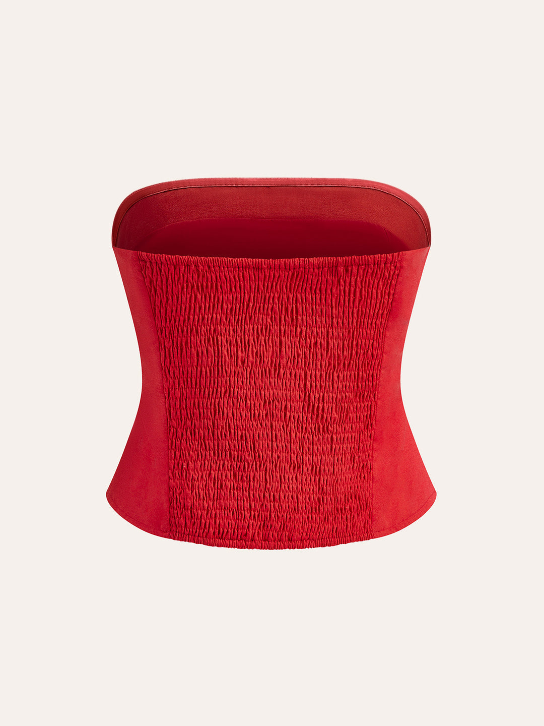 Pamuk Ve Keten Pliseli Straplez Üst