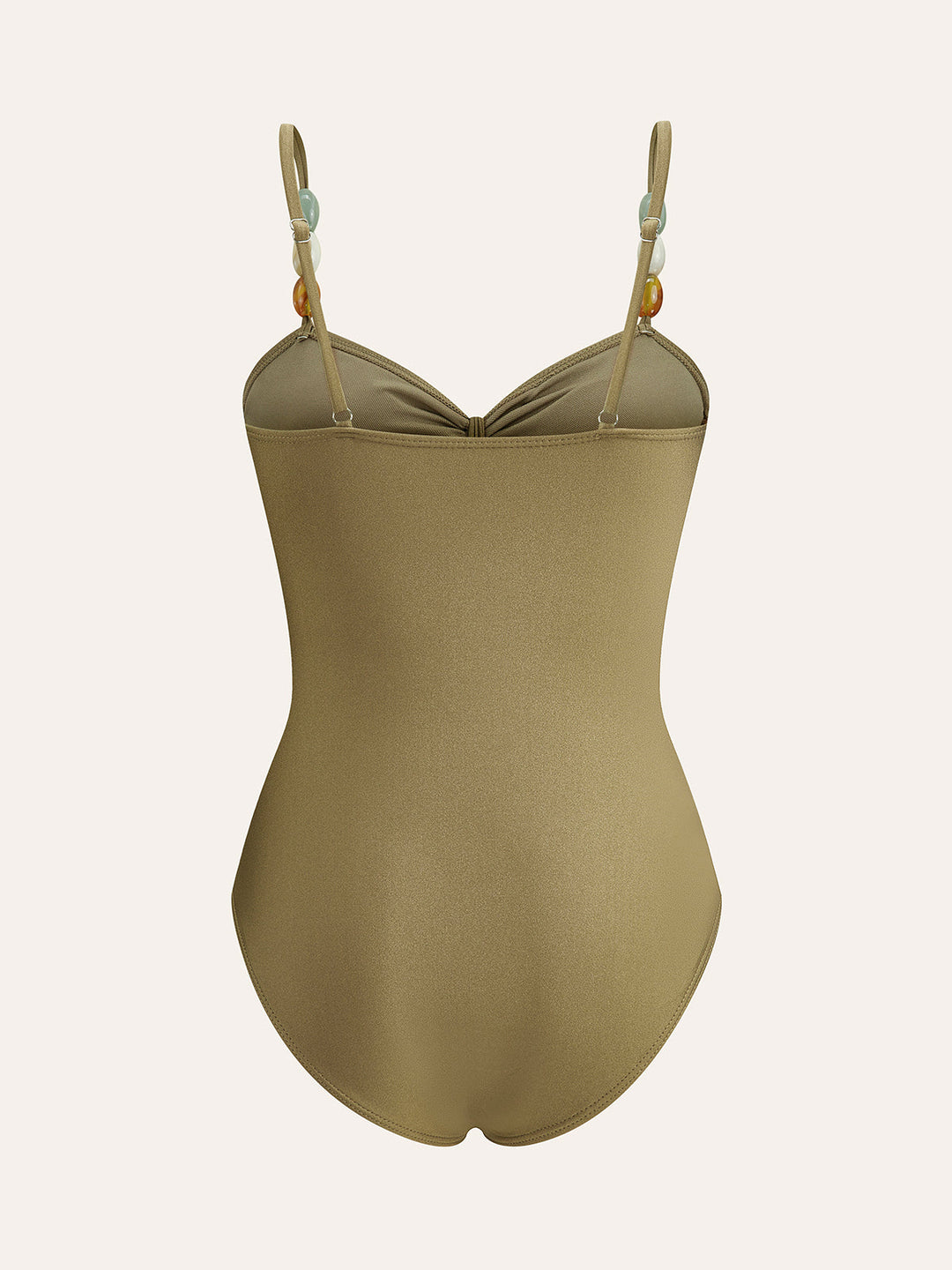 Boncuklu Askılı Kesikli Tek Parça Mayo