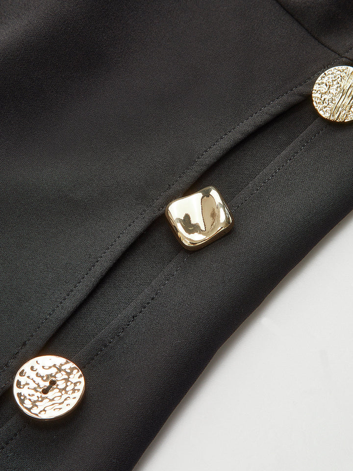 Cut-Out Yan Metal Detaylı Fermuarlı Tişört