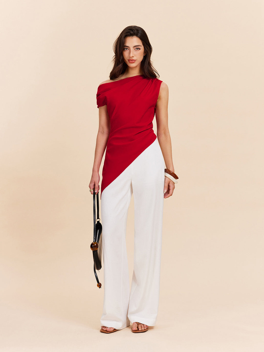 Pamuklu Ve Keten Tek Omuzlu Üst