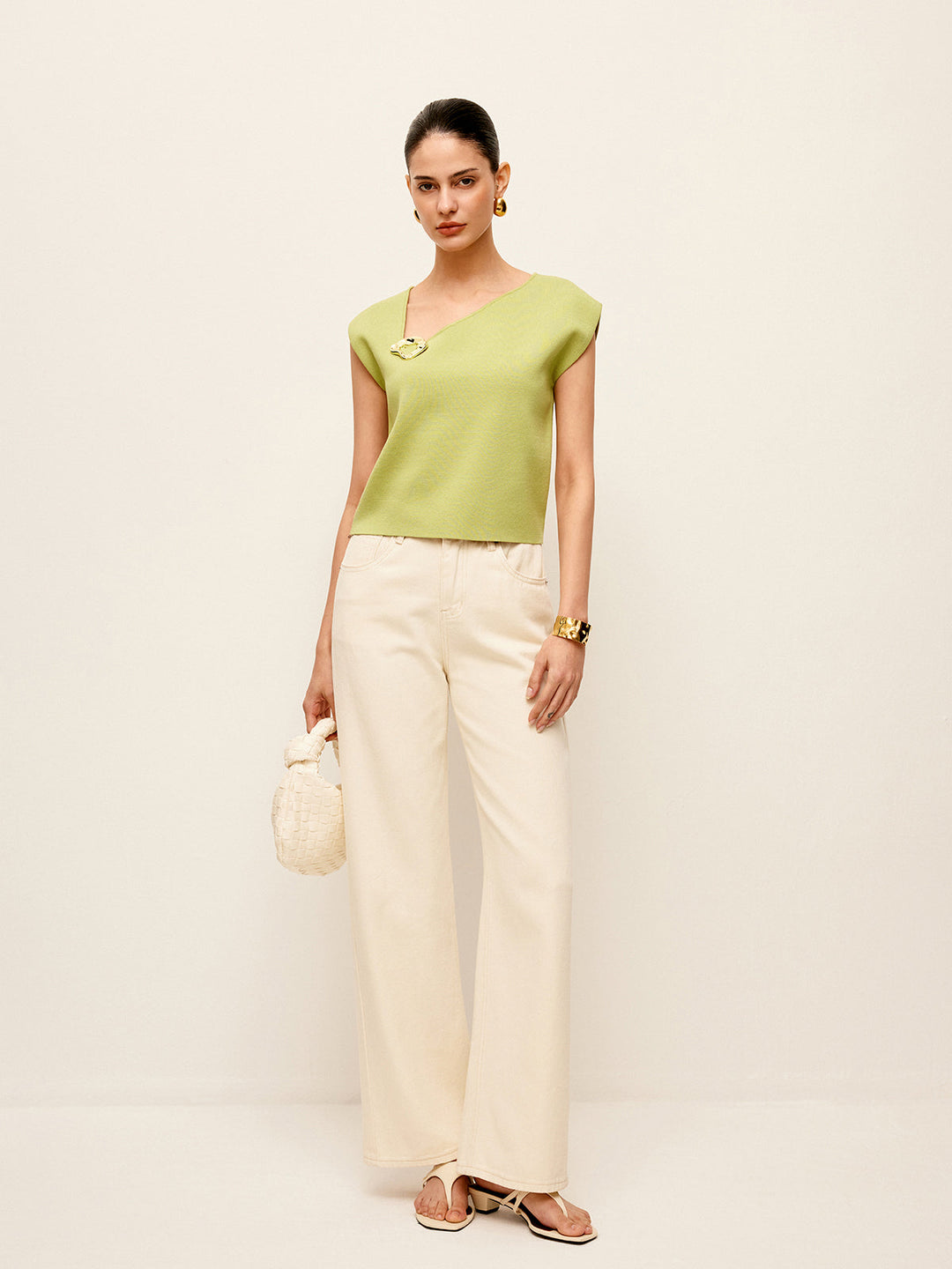 Metal Detaylı Örgü Üst