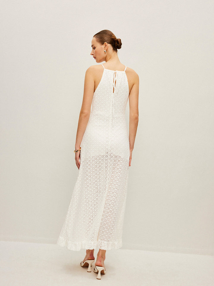 Yarı Şeffaf Askılı Anahtar Deliği Elbise