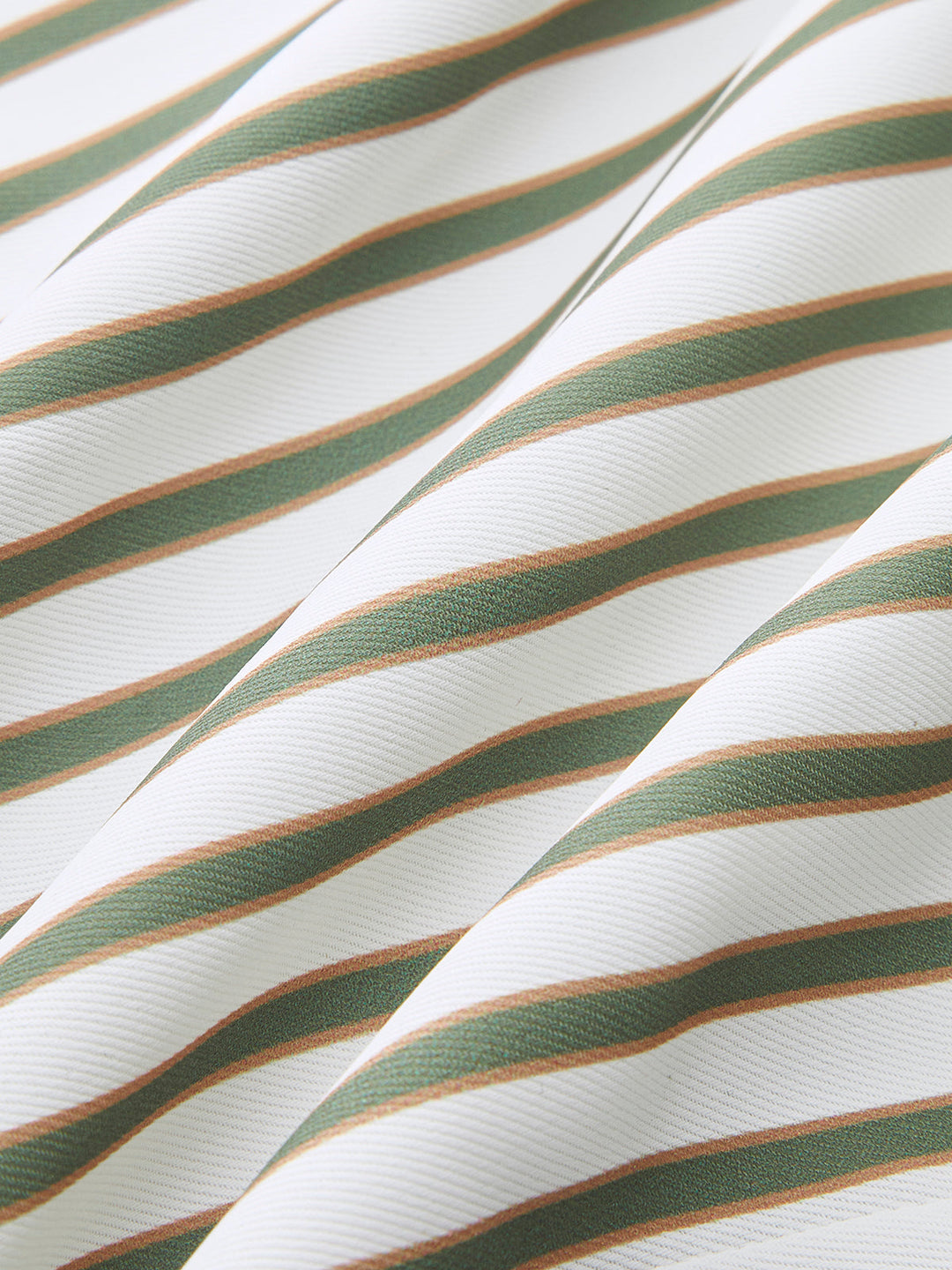 Çizgili Metal Yuvarlak Yaka Gömlek Kemerli