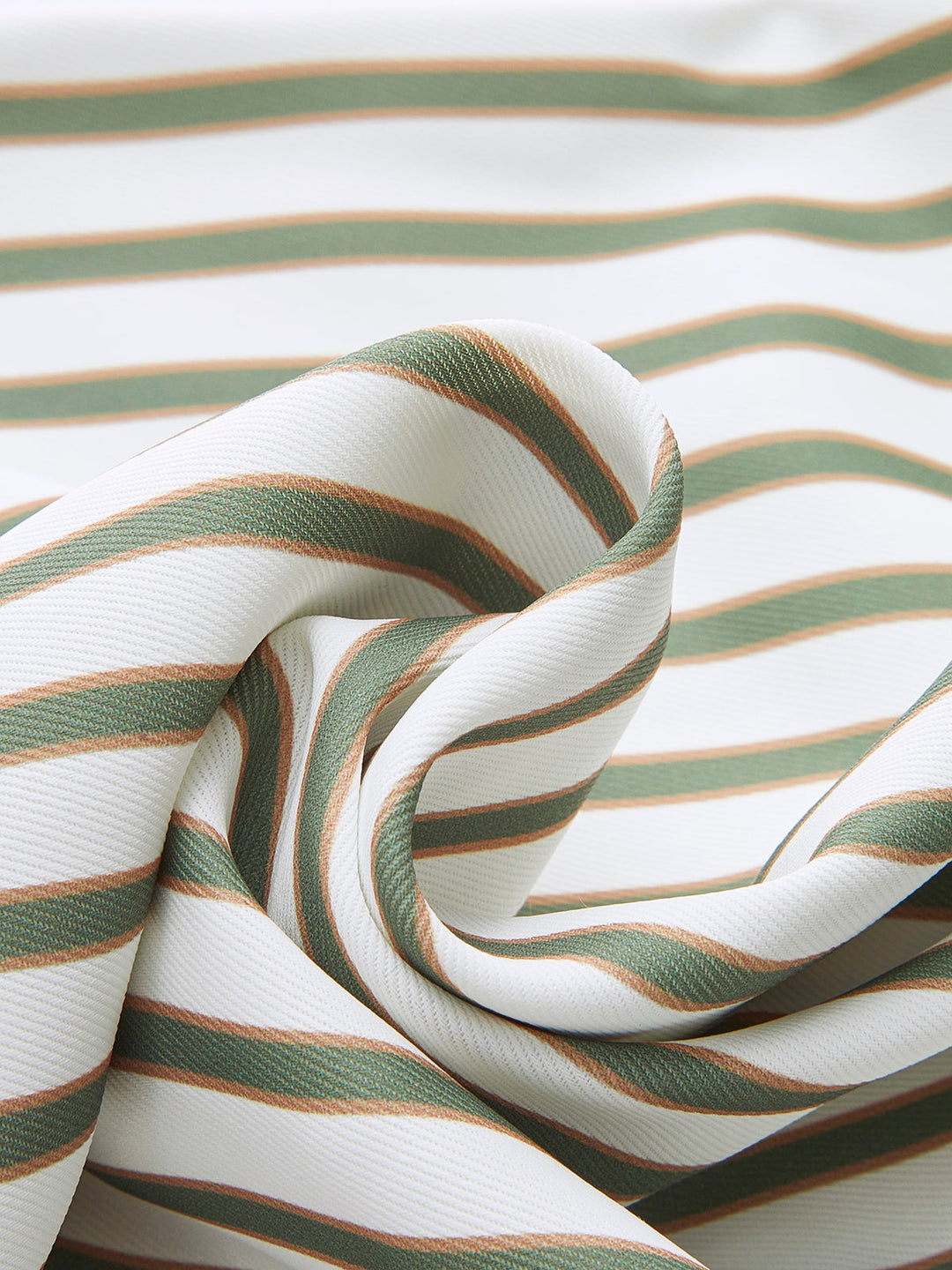 Çizgili Metal Yuvarlak Yaka Gömlek Kemerli