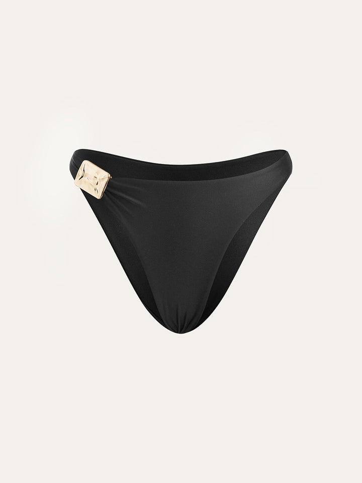 Altın Metalik Detaylı Bikini Altı