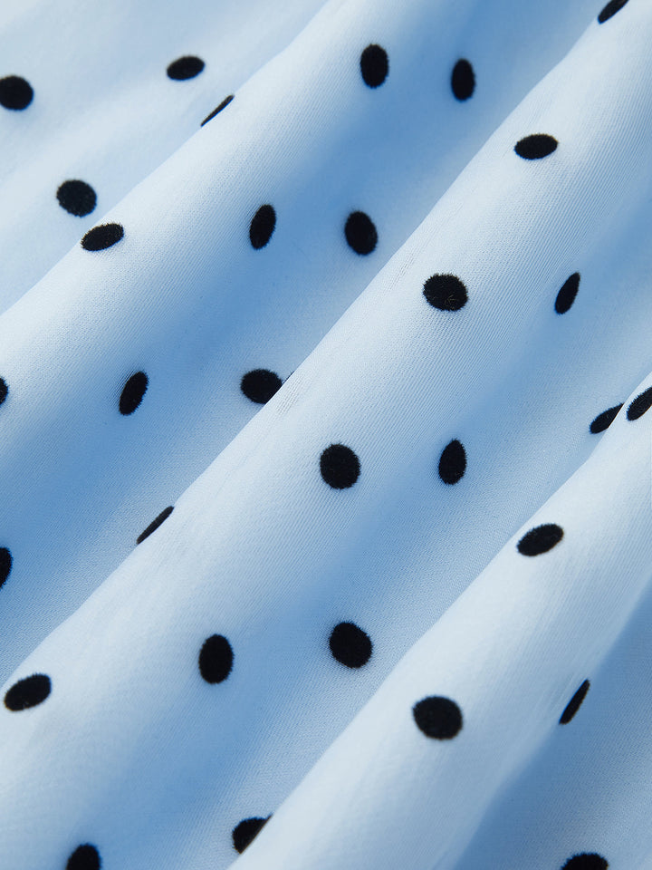 Çıkarılabilir Kemerli Polka Dot Elbise