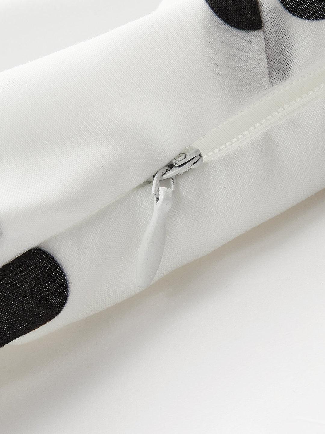 Polka Dot Fiyonk Askılı Fermuarlı Elbise