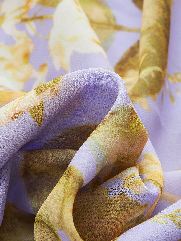 Çiçek Desenli Panel Bağlamalı File Örtü