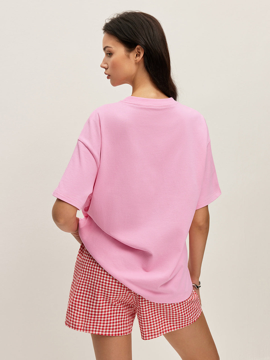 Pamuklu Çiçekli Grafik Büyük Boy Tişört