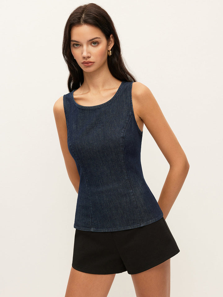 Sırt Bağlamalı Kot Üst