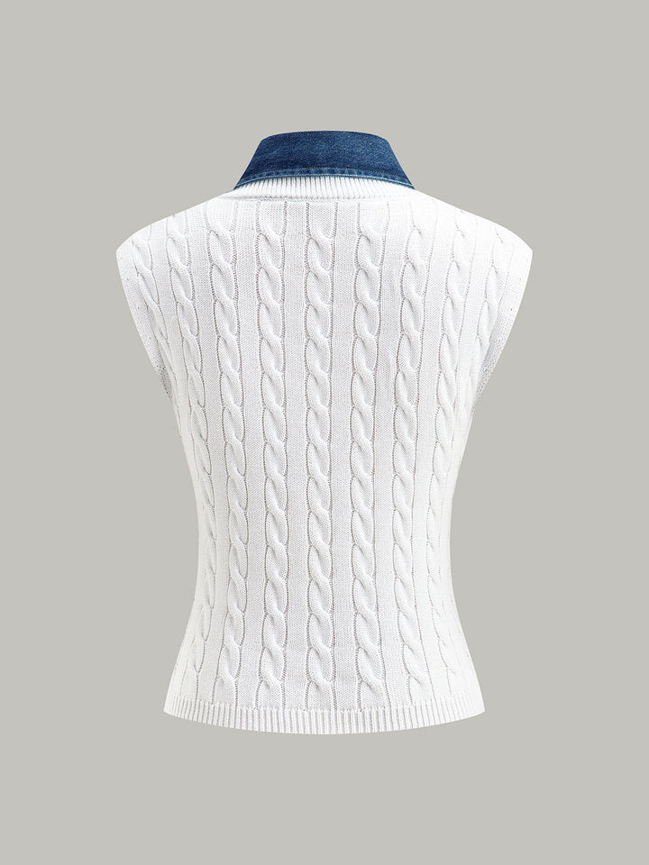 Pamuklu Kot Yaka Örgü Üst