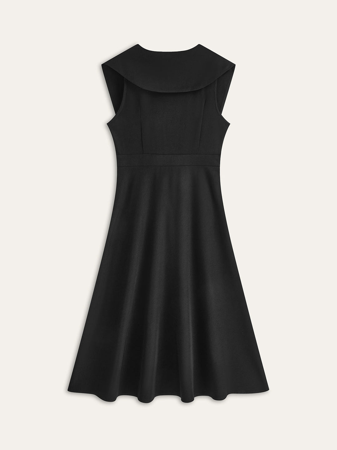 Geniş Yaka Düğmeli Pileli Elbise